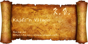 Kaján Vilmos névjegykártya